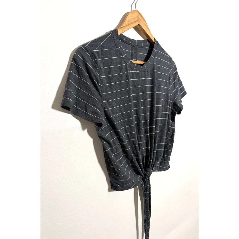 Lululemon Time To Restore T-Shirt Womens 8 Short Sleeve Tie Front Top